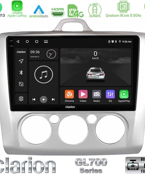 Kimpiris - Clarion GL700 Series 8Core Android13 4+64GB Ford Focus Manual AC Navigation Multimedia Tablet 9" Με Carplay & Android Auto