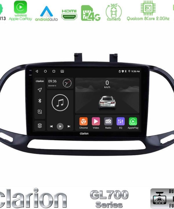 Kimpiris - Clarion GL700 Series 8Core Android13 4+64GB Fiat Doblo 2015-2022 Navigation Multimedia Tablet 9" Με Carplay & Android Auto
