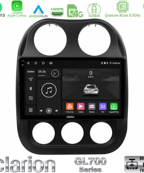Kimpiris - Clarion GL700 Series 8Core Android13 4+64GB Jeep Compass 2012-2016 Navigation Multimedia Tablet 10" Με Carplay & Android Auto