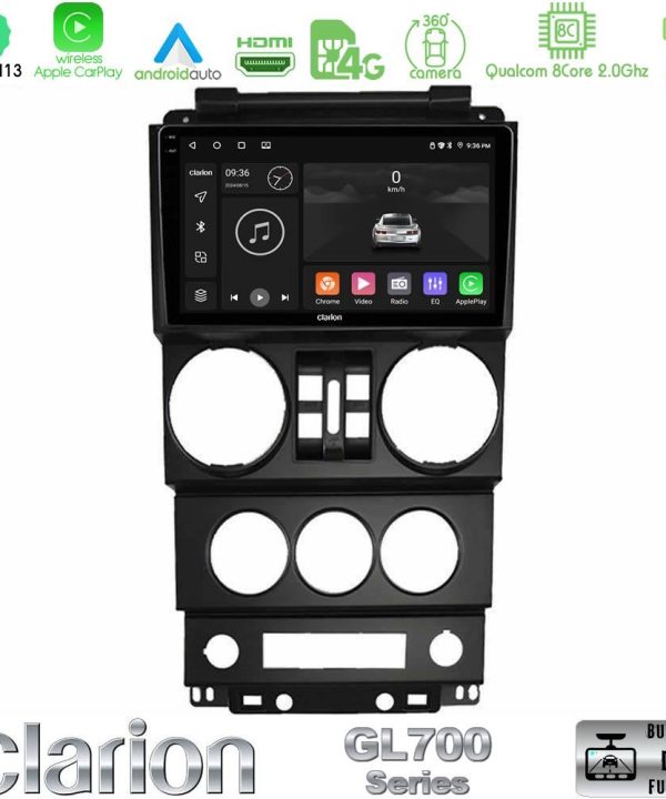 Kimpiris - Clarion GL700 Series 8Core Android13 4+64GB Jeep Wrangler 2008-2010 Navigation Multimedia Tablet 9" Με Carplay & Android Auto