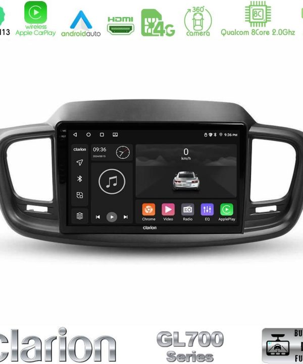 Kimpiris - Clarion GL700 Series 8Core Android13 4+64GB Kia Sorento 2018-2021 Navigation Multimedia Tablet 9" Με Carplay & Android Auto