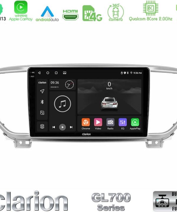 Kimpiris - Clarion GL700 Series 8Core Android13 4+64GB Kia Sportage 2018-2021 Navigation Multimedia Tablet 9" Με Carplay & Android Auto