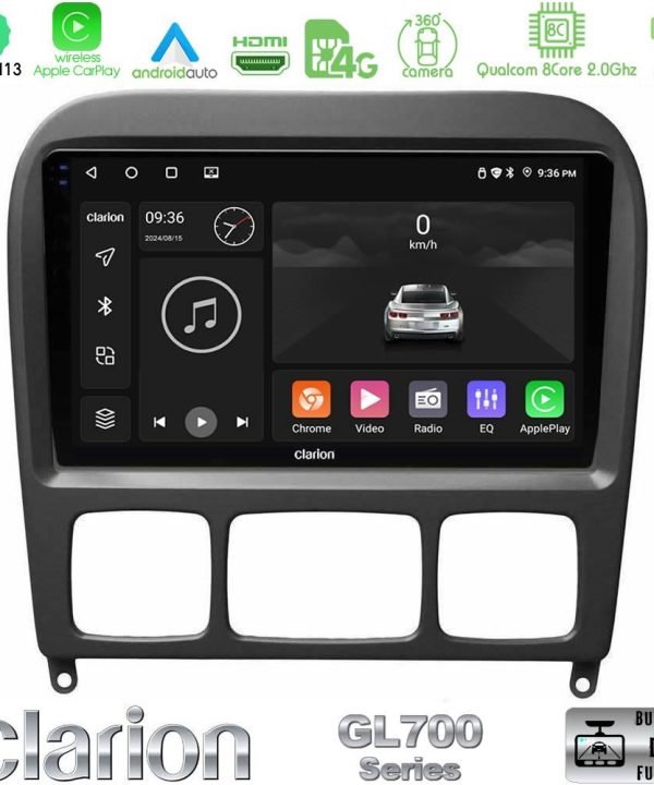 Kimpiris - Clarion GL700 Series 8Core Android13 4+64GB Mercedes S Class 1999-2004 (W220) Navigation Multimedia Tablet 9" Με Carplay & Android Auto