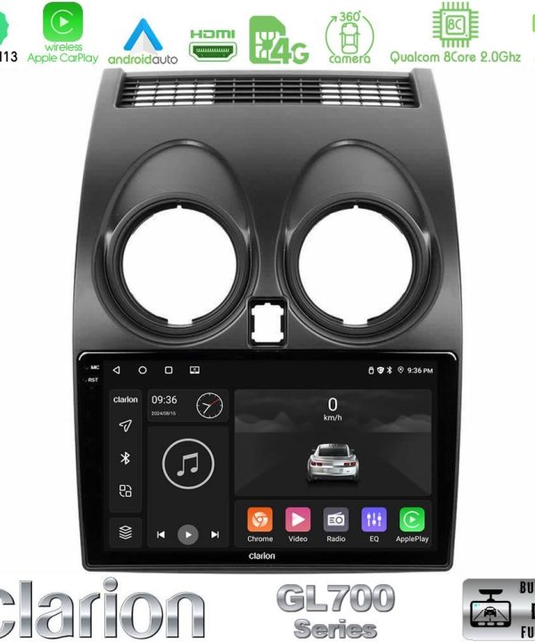 Kimpiris - Clarion GL700 Series 8Core Android13 4+64GB Nissan Qashqai J10 Navigation Multimedia Tablet 9" Με Carplay & Android Auto