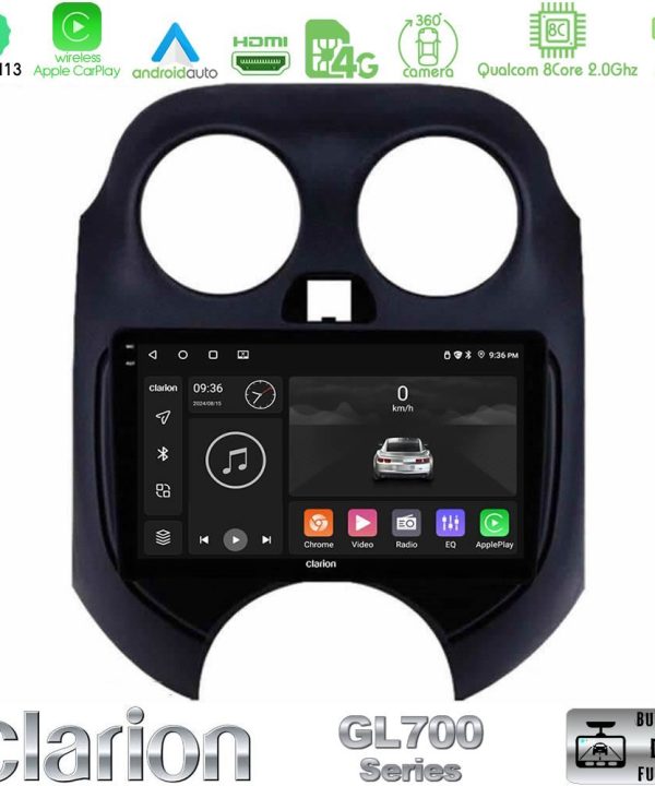 Kimpiris - Clarion GL700 Series 8Core Android13 4+64GB Nissan Micra 2011-2014 Navigation Multimedia Tablet 9" Με Carplay & Android Auto