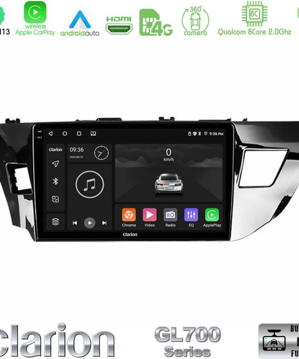 Kimpiris - Clarion GL700 Series 8Core Android13 4+64GB Toyota Corolla 2014-2016 Navigation Multimedia Tablet 10" Με Carplay & Android Auto