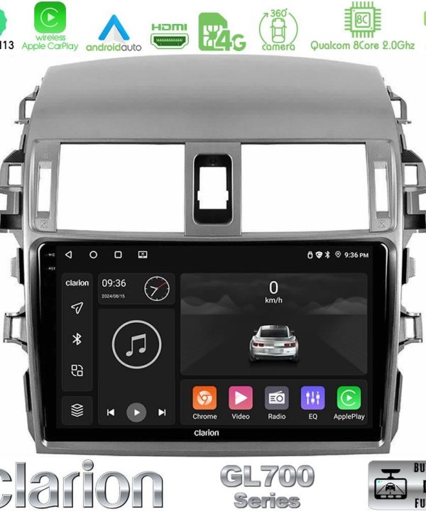 Kimpiris - Clarion GL700 Series 8Core Android13 4+64GB Toyota Corolla 2008-2010 Navigation Multimedia Tablet 9" Με Carplay & Android Auto