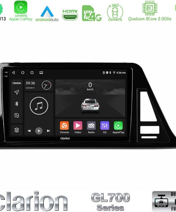 Kimpiris - Clarion GL700 Series 8Core Android13 4+64GB Toyota CH-R (Χωρίς Εργ.Οθόνη) Navigation Multimedia Tablet 9" Με Carplay & Android Auto