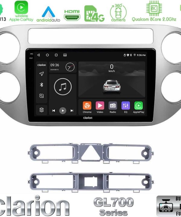 Kimpiris - Clarion GL700 Series 8Core Android13 4+64GB VW Tiguan Navigation Multimedia Tablet 9" Με Carplay & Android Auto