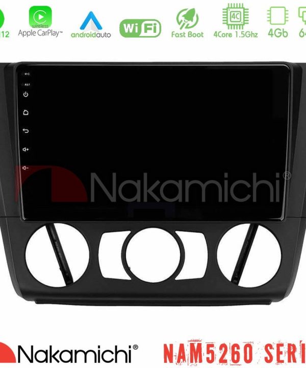 Kimpiris - Nakamichi NAM5260 Series 4Core Android12 4+64GB BMW 1Series E81/E82/E87/E88 (MANUAL A/C) Navigation Multimedia Tablet 9" Με Carplay & Android Auto