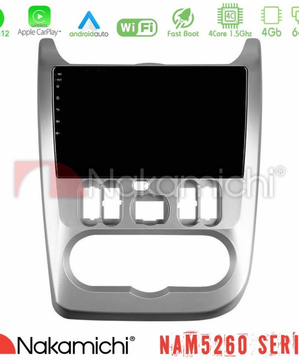 Kimpiris - Nakamichi NAM5260 Series 4Core Android12 4+64GB Dacia Duster/Sandero/Logan Navigation Multimedia Tablet 9" Με Carplay & Android Auto
