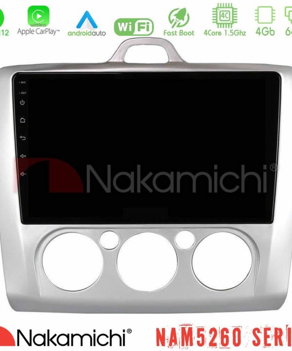 Kimpiris - Nakamichi NAM5260 Series 4Core Android12 4+64GB Ford Focus Manual AC Navigation Multimedia Tablet 9" Με Carplay & Android Auto