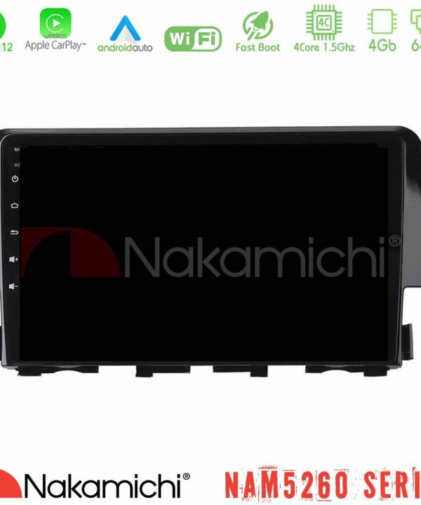 Kimpiris - Nakamichi NAM5260 Series 4Core Android12 4+64GB Honda Civic 2016-2020 Navigation Multimedia Tablet 9" Με Carplay & Android Auto