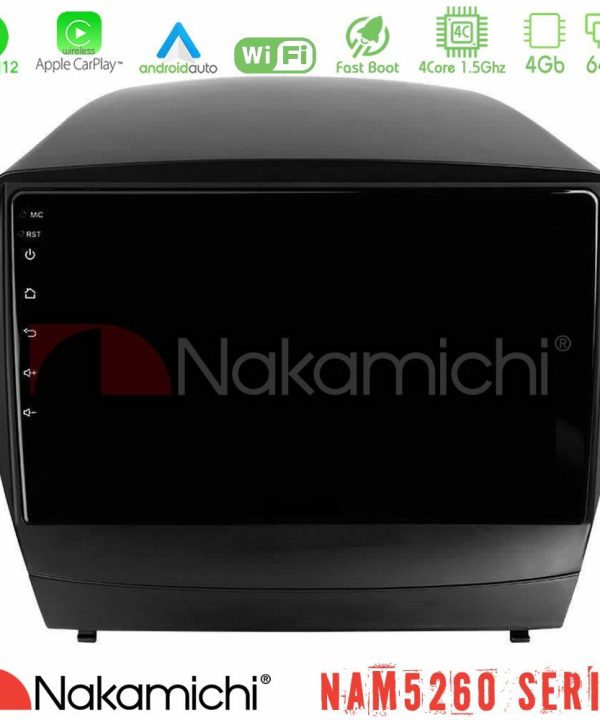 Kimpiris - Nakamichi NAM5260 Series 4Core Android12 4+64GB Hyundai IX35 Auto A/C Navigation Multimedia Tablet 9" Με Carplay & Android Auto