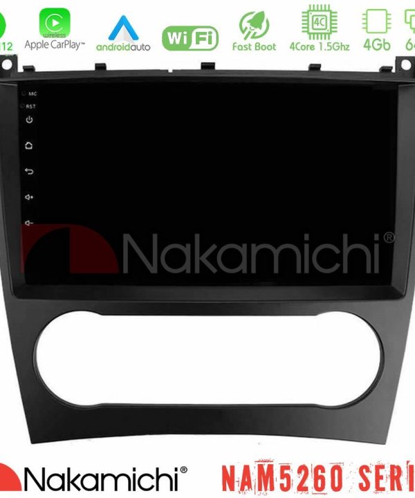 Kimpiris - Nakamichi NAM5260 Series 4Core Android12 4+64GB Mercedes W203 Facelift Navigation Multimedia Tablet 9" Με Carplay & Android Auto