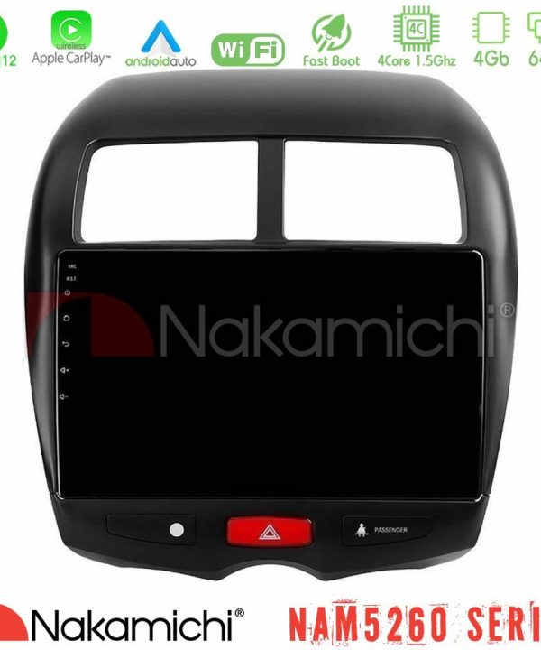 Kimpiris - Nakamichi NAM5260 Series 4Core Android12 4+64GB Mitsubishi ASX Navigation Multimedia Tablet 10" Με Carplay & Android Auto