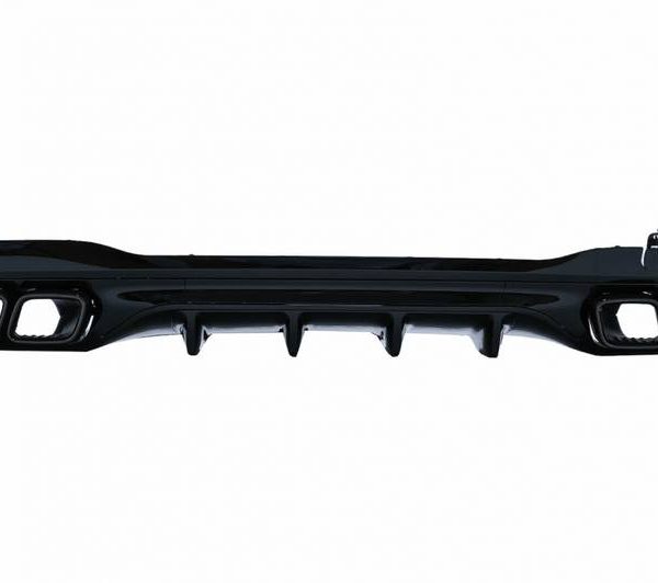 Alternative view of Diffuser Πίσω Προφυλακτήρα Για Mercedes-Benz C-Class W206 S206 Sport Line 2021+ C63 Look Με 2 Διπλές Εξατμίσεις Δεξιά & Αριστερά Μαύρες Από Abs Πλαστικό 1 Τεμάχιο