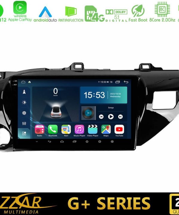 Kimpiris - Bizzar G+ Series Toyota Hilux 2017-2024 8core Android12 6+128GB Navigation Multimedia Tablet 10"
