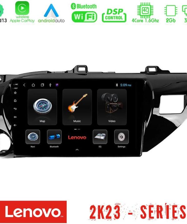 Kimpiris - Lenovo Car Pad Toyota Hilux 2017-2021 4Core Android 13 2+32GB Navigation Multimedia Tablet 10"
