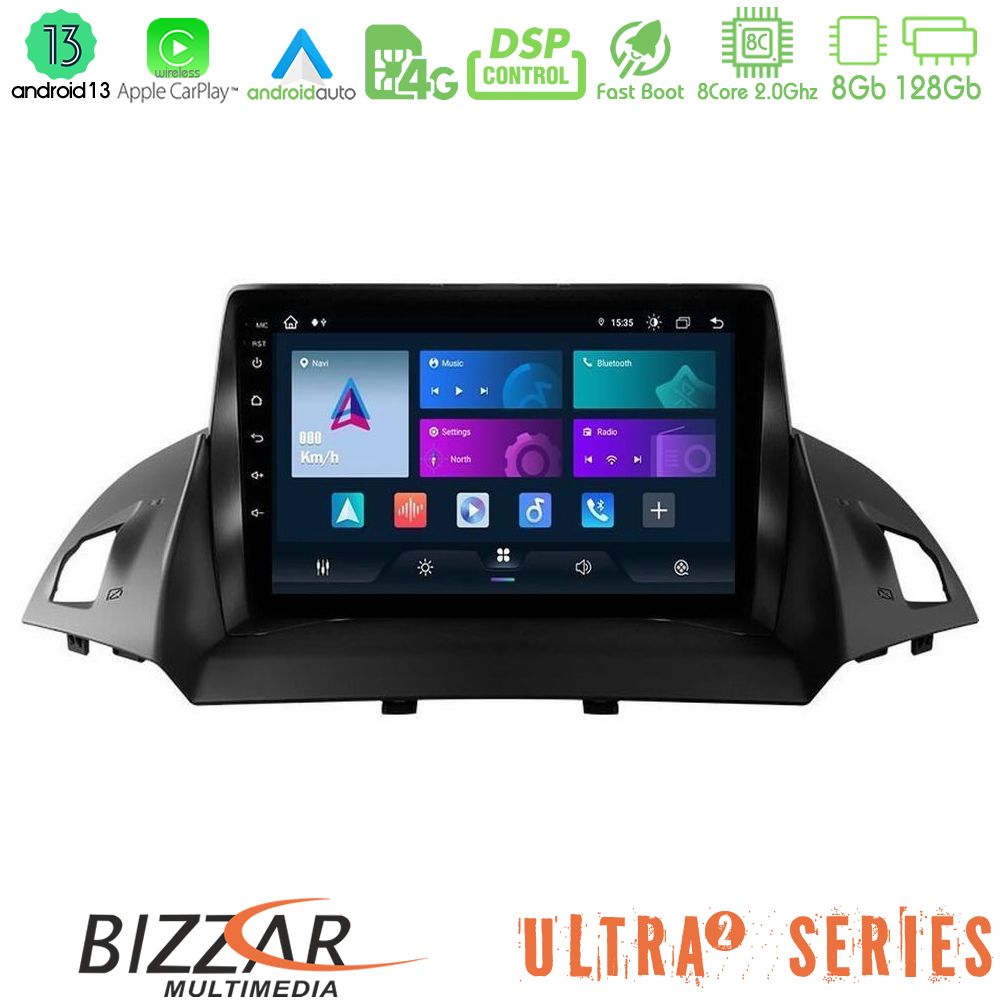 Kimpiris - Bizzar Ultra Series Ford C-Max/Kuga 8core Android13 8+128GB Navigation Multimedia Tablet 9"