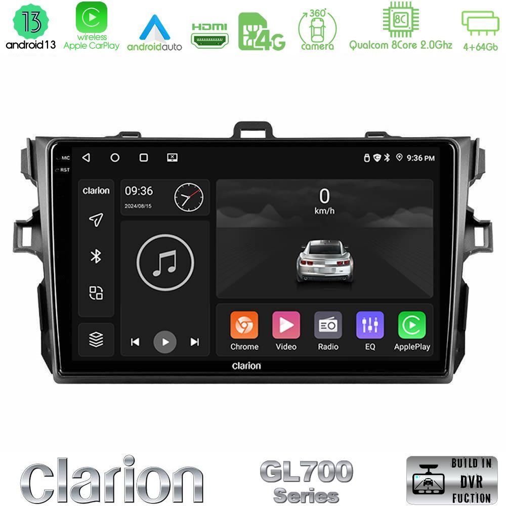 Clarion GL700 Series 8Core Android ClarionOS 4+64GB Toyota Corolla 2007 ...