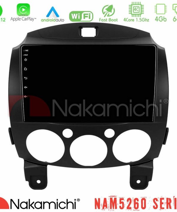 Kimpiris - Nakamichi NAM5260 Series 4Core Android12 4+64GB Mazda 2 2008-2014 Navigation Multimedia Tablet 9" Με Carplay & Android Auto