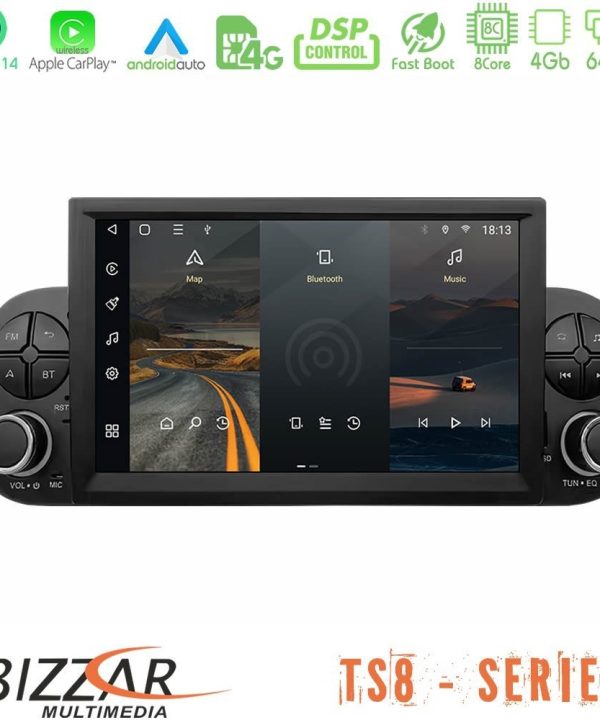 Kimpiris - Bizzar Fiat Panda 2012 - 2022 8core Android14 4+64GB Navigation Multimedia Deckless 7" με Carplay/AndroidAuto (OEM Style)