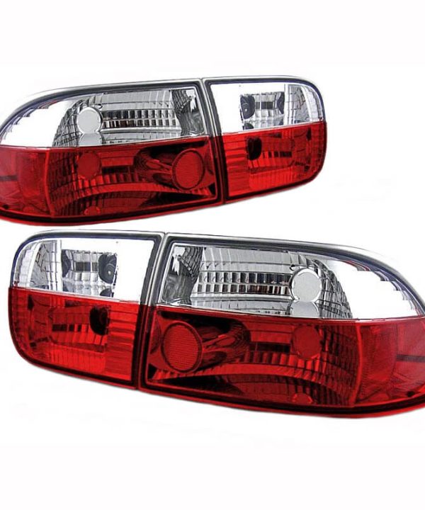 Kimpiris - Πισινά Φανάρια Set Για Honda Civic 92-95 2D/4D Κόκκινο/Crystal Sonar