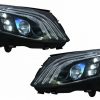 Kimpiris - Μπροστινά Φανάρια Set Για Mercedes-Benz C-Class W205 14-20 Upgrade To Maybach Full Led DRL Μαύρα Με Μοτέρ Carner