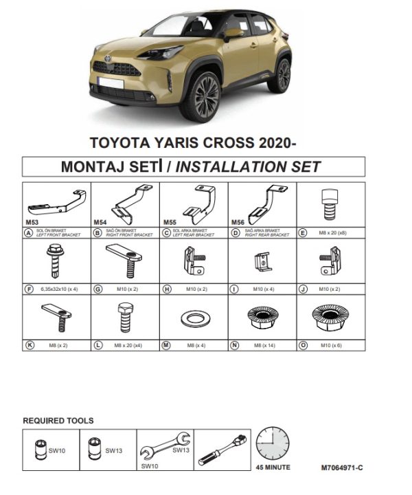 Kimpiris - Βάσεις Πλαινών Σκαλοπατιών (Dma) Για Toyota Yaris Cross 2023- Suv Ac200