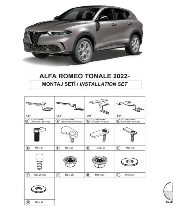 Kimpiris - Βάσεις Πλαινών Σκαλοπατιών (Dma) Για Alfa Romeo Tonale 2022- Suv 965