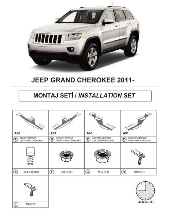 Kimpiris - Βάσεις Πλαινών Σκαλοπατιών (Dma) Για Jeep Grand Cherokee 2021- Suv Wl