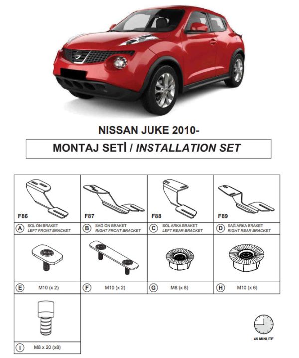 Kimpiris - Βάσεις Πλαινών Σκαλοπατιών (Dma) Για Nissan Juke 2011-2019 Suv F15