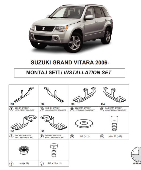 Kimpiris - Βάσεις Πλαινών Σκαλοπατιών (Dma) Για Suzuki Grand Vitara 2006-2015 Suv Jt