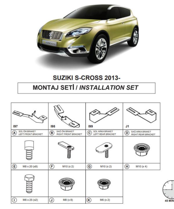 Kimpiris - Βάσεις Πλαινών Σκαλοπατιών (Dma) Για Suzuki Sx4 S-Cross 2013-2017 Suv Jy