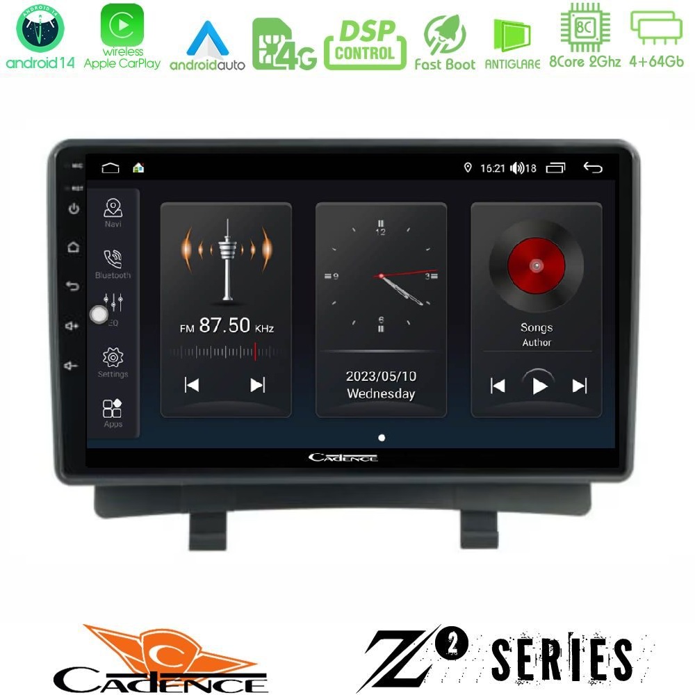 Kimpiris - Cadence Z2 Series 8Core Android14 4+64GB Opel Zafira Navigation Multimedia Tablet 9" Με Carplay & Android Auto