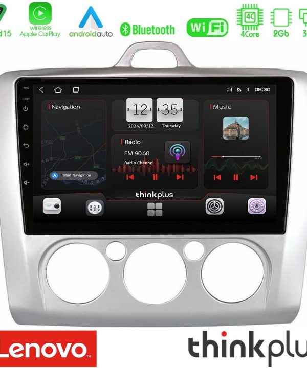 Kimpiris - Lenovo Thinkplus Series 4Core Android15 2+32GB  Ford Focus Manual AC Navigation Multimedia Tablet 9" Με Carplay & Android Auto