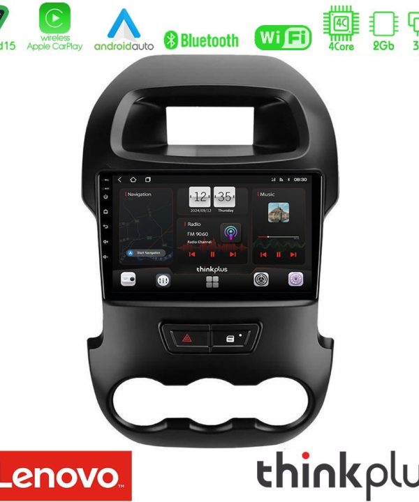 Kimpiris - Lenovo Thinkplus Series 4Core Android15 2+32GB  Ford Ranger 2012-2016 Navigation Multimedia Tablet 9" Με Carplay & Android Auto