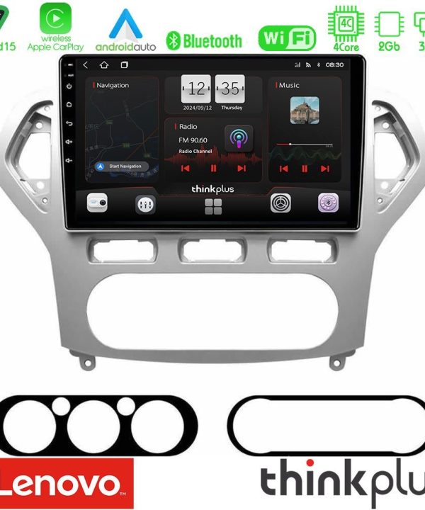 Kimpiris - Lenovo Thinkplus Series 4Core Android15 2+32GB  Ford Mondeo 2007-2010 AUTO A/C Navigation Multimedia Tablet 9" Με Carplay & Android Auto