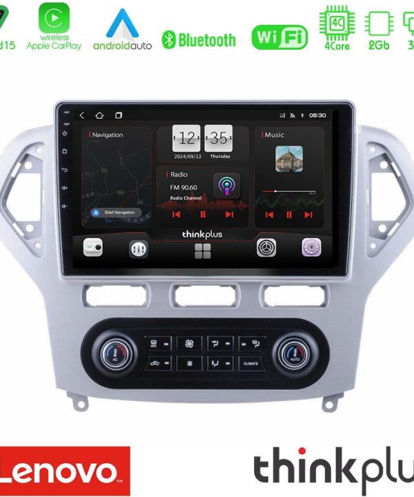 Kimpiris - Lenovo Thinkplus Series 4Core Android15 2+32GB  Ford Mondeo 2007-2011 (Auto A/C) Navigation Multimedia Tablet 9" Με Carplay & Android Auto