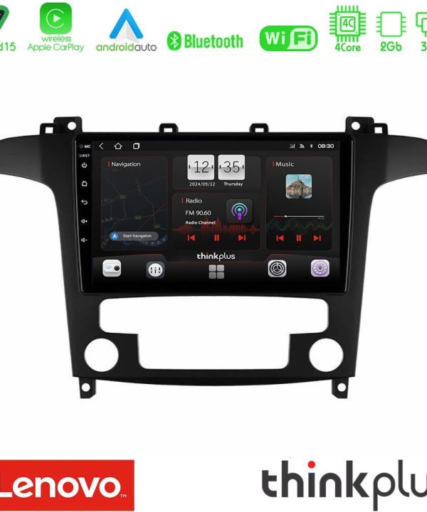 Kimpiris - Lenovo Thinkplus Series 4Core Android15 2+32GB  Ford S-Max 2006-2012 Navigation Multimedia Tablet 9" Με Carplay & Android Auto