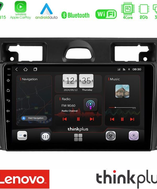 Kimpiris - Lenovo Thinkplus Series 4Core Android15 2+32GB  Ford Fiesta/Fusion Navigation Multimedia Tablet 9" Με Carplay & Android Auto