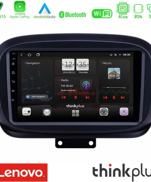 Kimpiris - Lenovo Thinkplus Series 4Core Android15 2+32GB  Fiat 500X Navigation Multimedia Tablet 9" Με Carplay & Android Auto