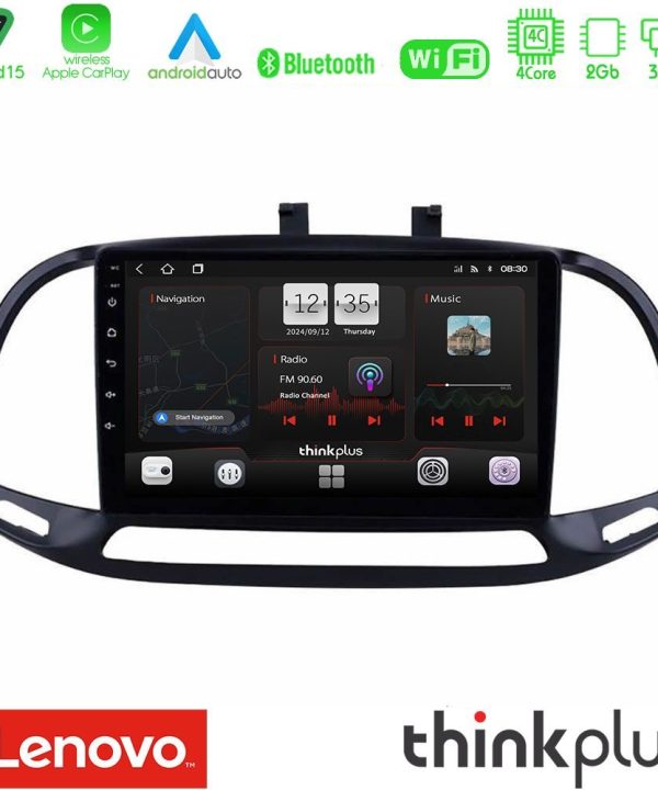 Kimpiris - Lenovo Thinkplus Series 4Core Android15 2+32GB  Fiat Doblo 2015-2022 Navigation Multimedia Tablet 9" Με Carplay & Android Auto