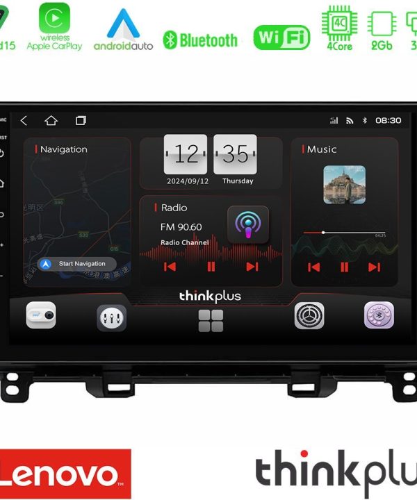 Kimpiris - Lenovo Thinkplus Series 4Core Android15 2+32GB  Honda Jazz 2021-2025 Navigation Multimedia Tablet 9" Με Carplay & Android Auto