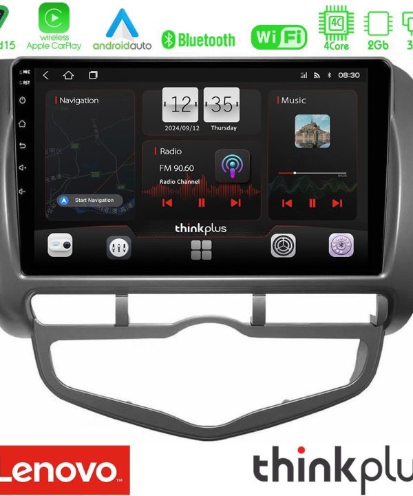 Kimpiris - Lenovo Thinkplus Series 4Core Android15 2+32GB  Honda Jazz 2002-2008 (Auto A/C) Navigation Multimedia Tablet 9" Με Carplay & Android Auto