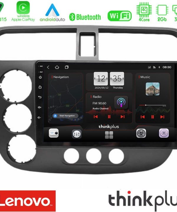 Kimpiris - Lenovo Thinkplus Series 4Core Android15 2+32GB  Honda Civic 2001-2005 Navigation Multimedia Tablet 9" Με Carplay & Android Auto