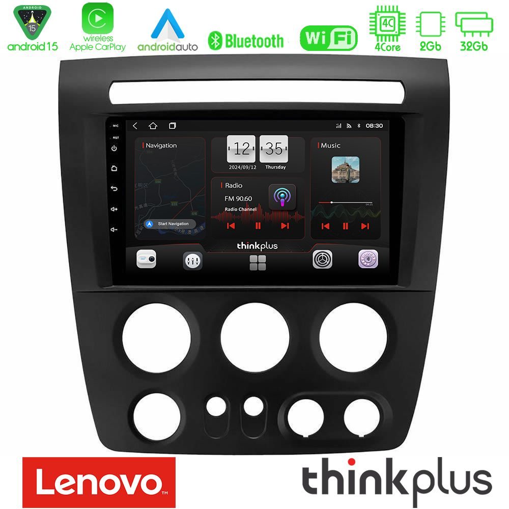 Kimpiris - Lenovo Thinkplus Series 4Core Android15 2+32GB Hummer H3 2005-2009 Navigation Multimedia Tablet 9" Με Carplay & Android Auto