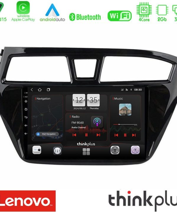 Kimpiris - Lenovo Thinkplus Series 4Core Android15 2+32GB  Hyundai i20 2014-2018 Navigation Multimedia Tablet 9" Με Carplay & Android Auto