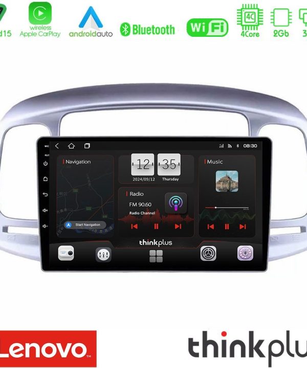 Kimpiris - Lenovo Thinkplus Series 4Core Android15 2+32GB  Hyundai Accent 2006-2011 Navigation Multimedia Tablet 9" Με Carplay & Android Auto
